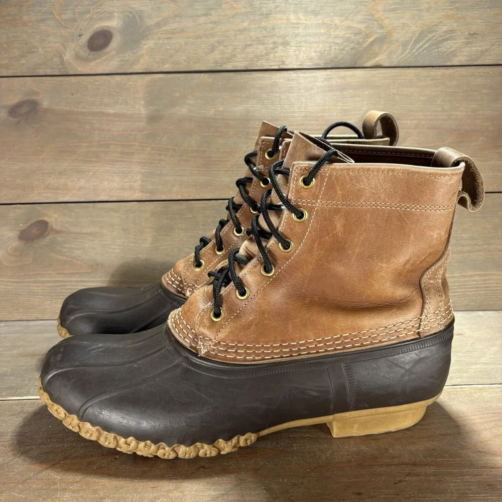 ll bean duck boots mens size 10 shoes brown hunting winter waterproof boots